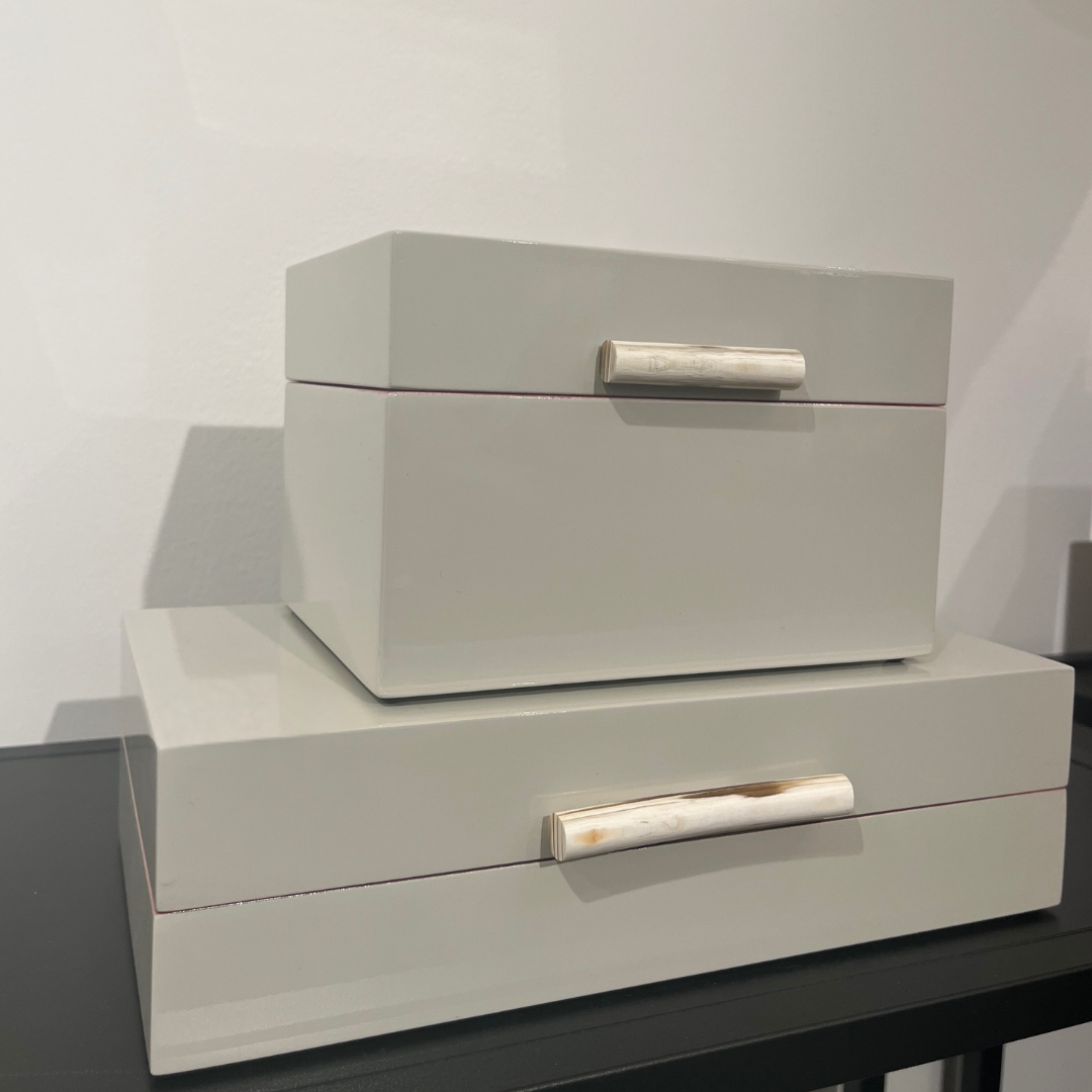 Lacquer Box "HornStick" in Sand - Big