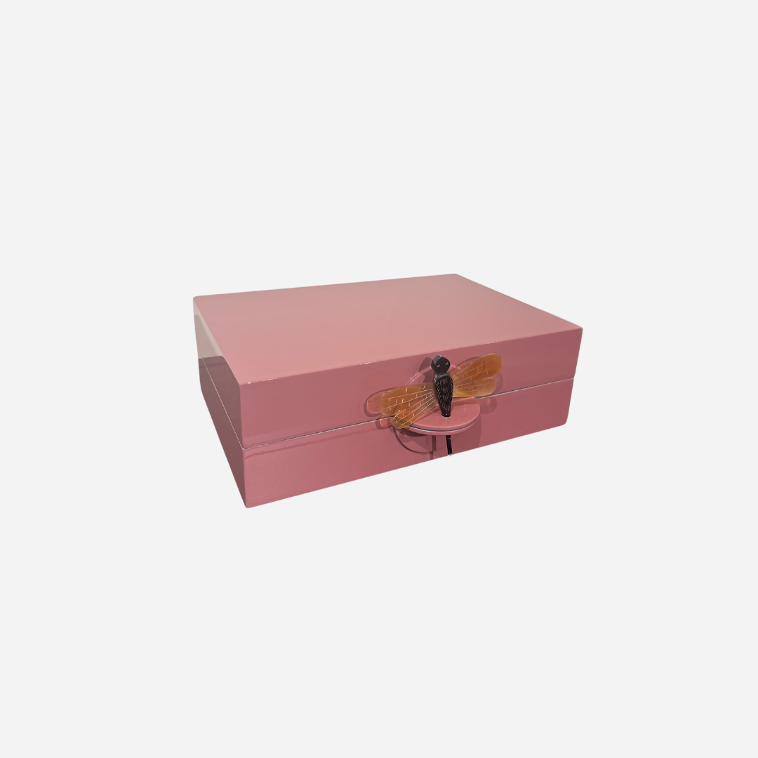 Lacquer Box " DragonFly" in Plum Flat/Small