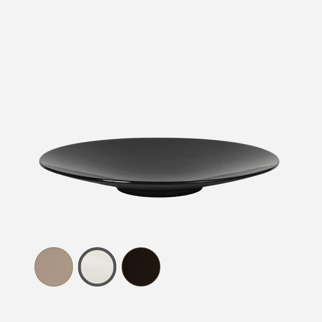 Lacquer Round Plate Tray in White