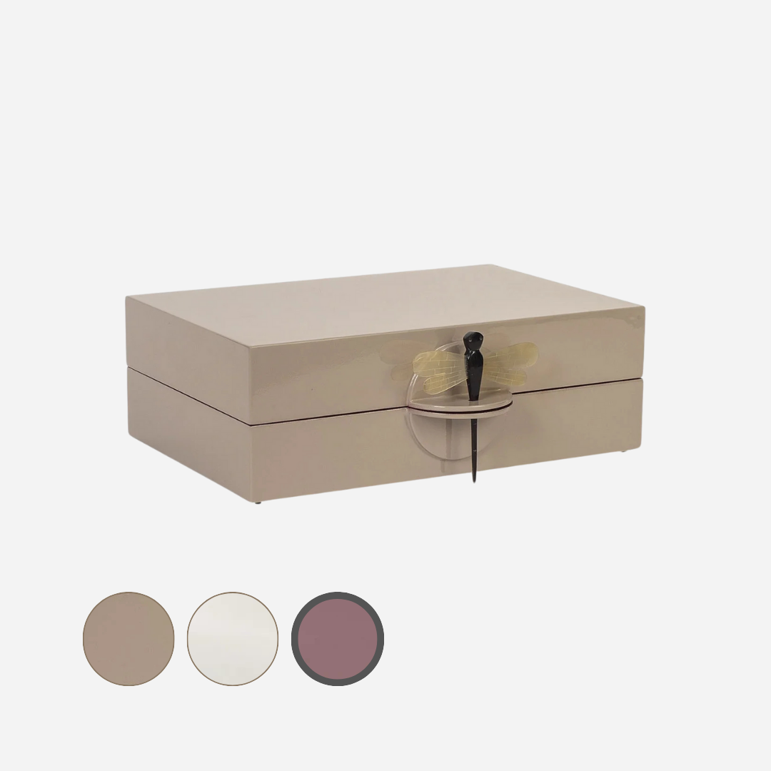 Lacquer Box " DragonFly" in Plum Flat/Small