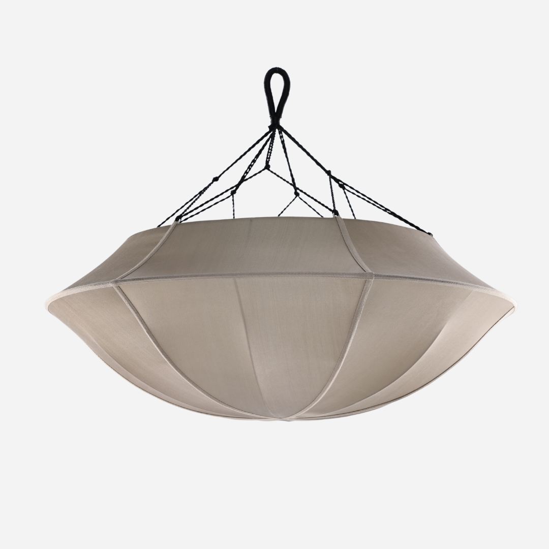 "Umbrella" Lampshade in Cashmere Color Silk with Matching Ribbon