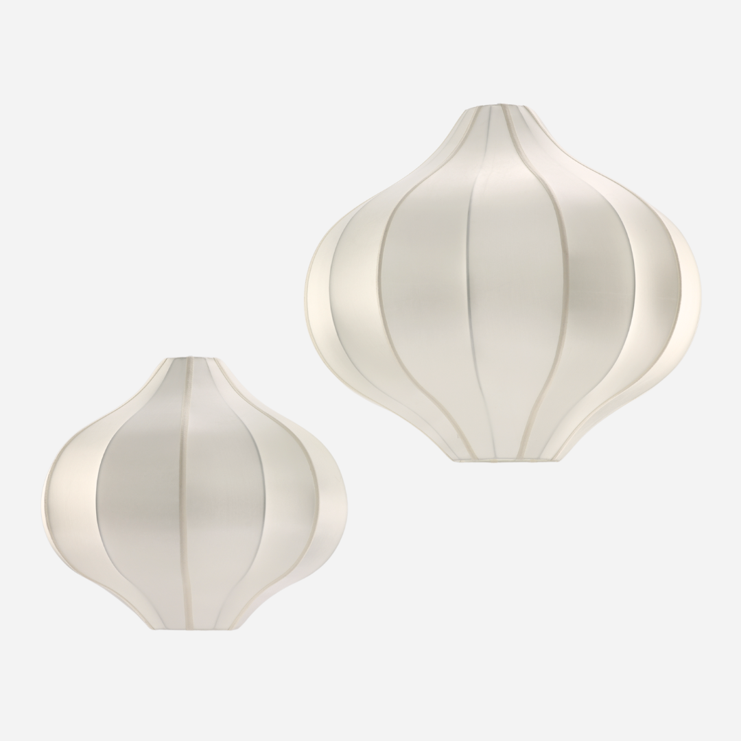 "Onion Large" Lampshade with Off-White Silk