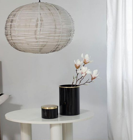 Lampshade "Folding Round Small" Tie-Dye Grey