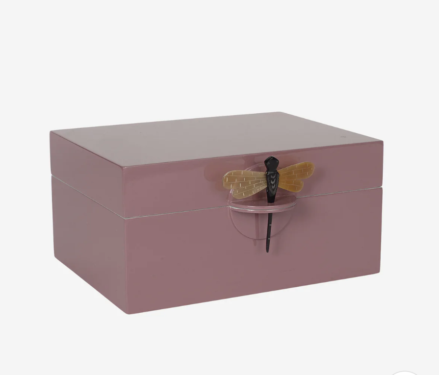 Lacquer Box "Dragonfly" in Plum XL
