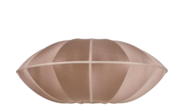 UFO" Lampshade in RoseBrown Silk with Neutral Ribbon