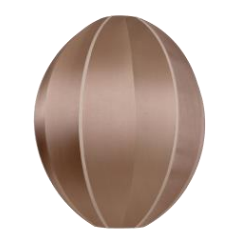 "Oval Small" Lampshade in RoseBrown Silk with Neutral Ribbon