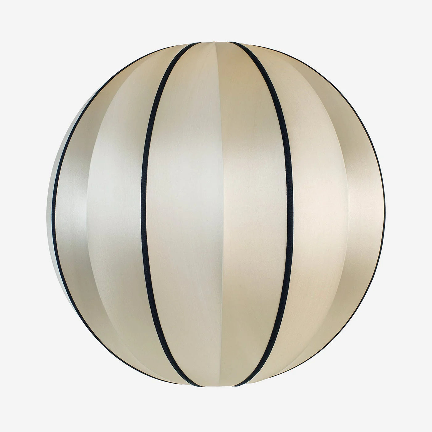 "Round XL" Lampshade in Classic Silk with Black Ribbon