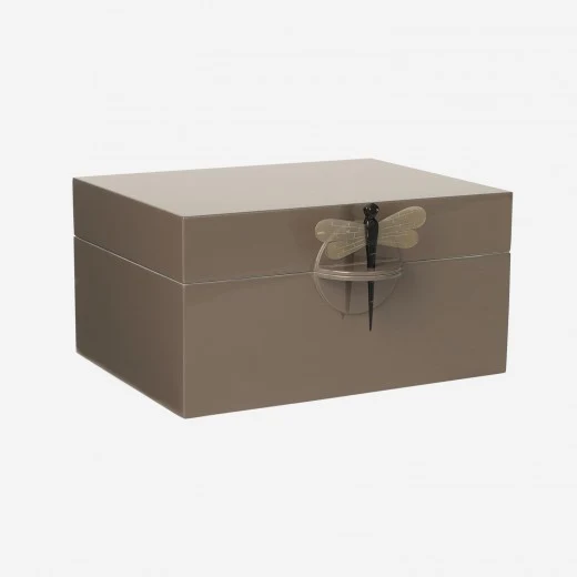 Lacquer Box "Dragonfly" in Mocca - Big