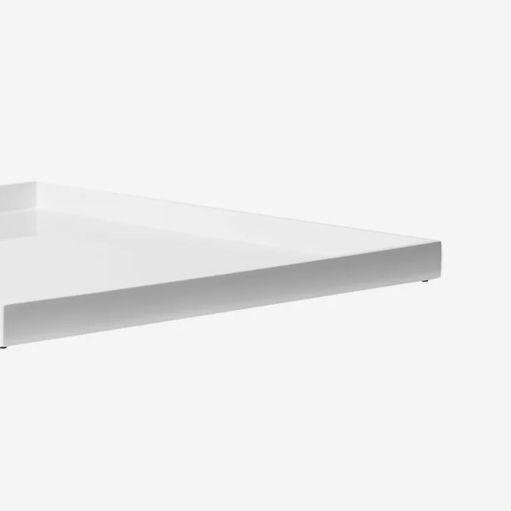 Lacquer Round Plate Tray in White