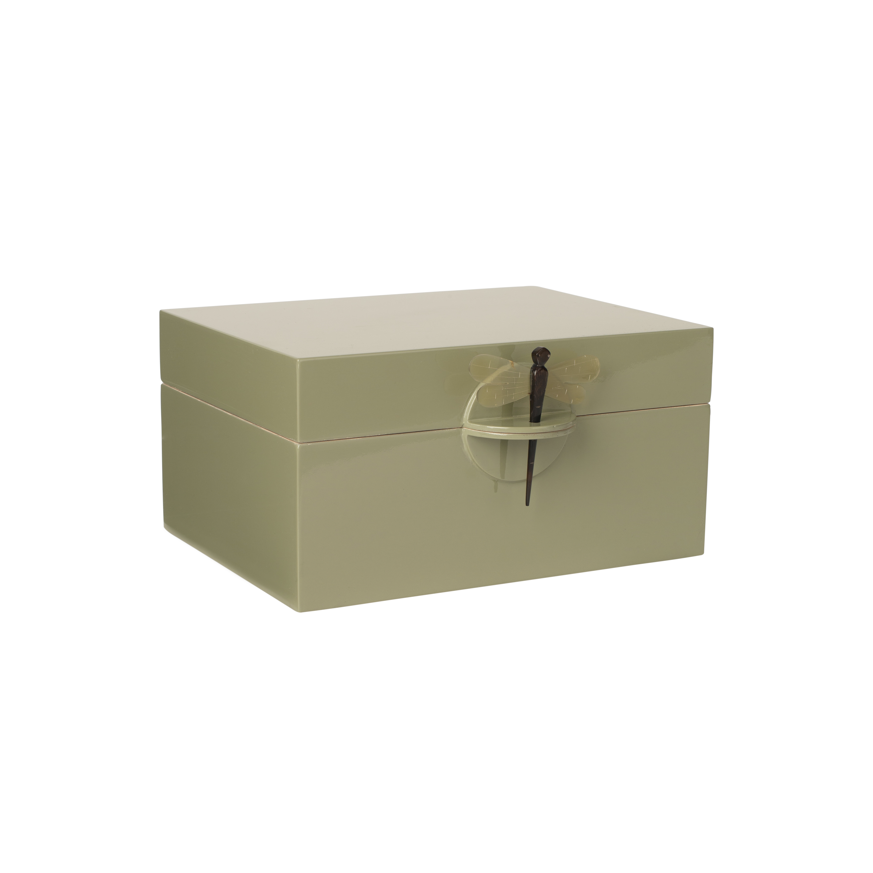Lacquer Box "Dragonfly" in Olive XL