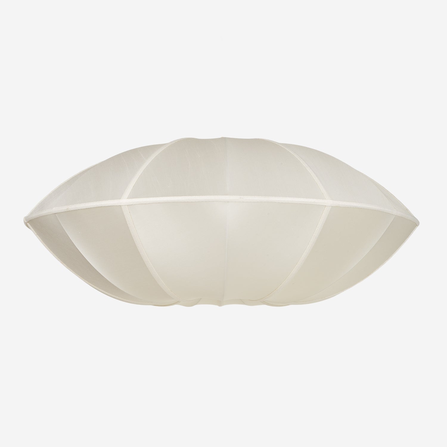 "XL UFO" Lampshade " in Off-White Silk with White Ribbon