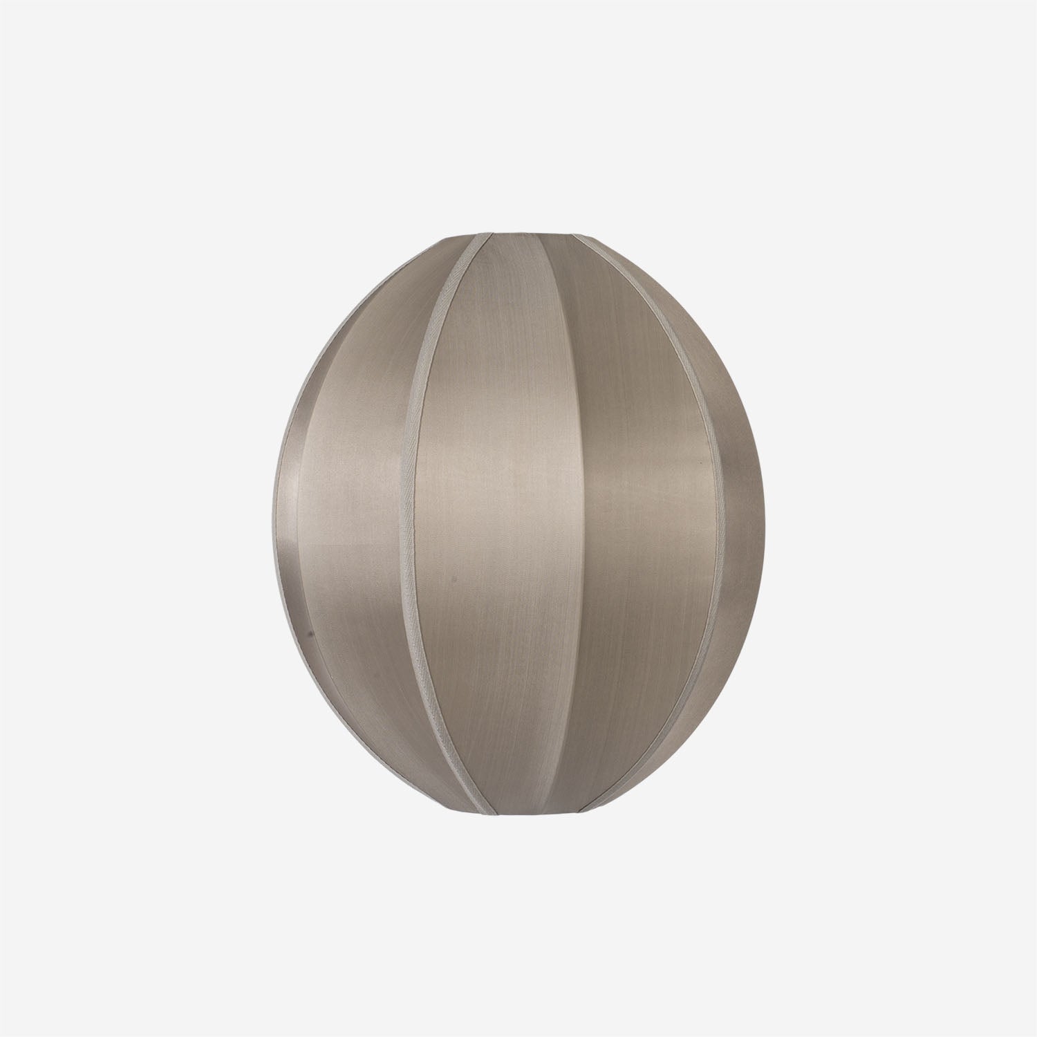"Oval Small" Lampshade" in Silk Cashmere Color with Matching Ribbon