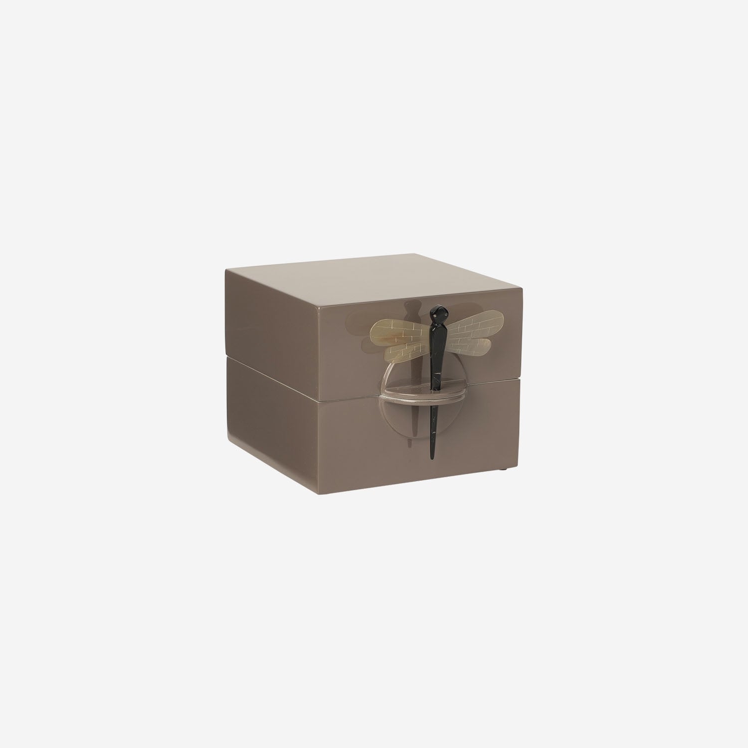 Lacquer Box " Dragonfly" in Mocca - Small