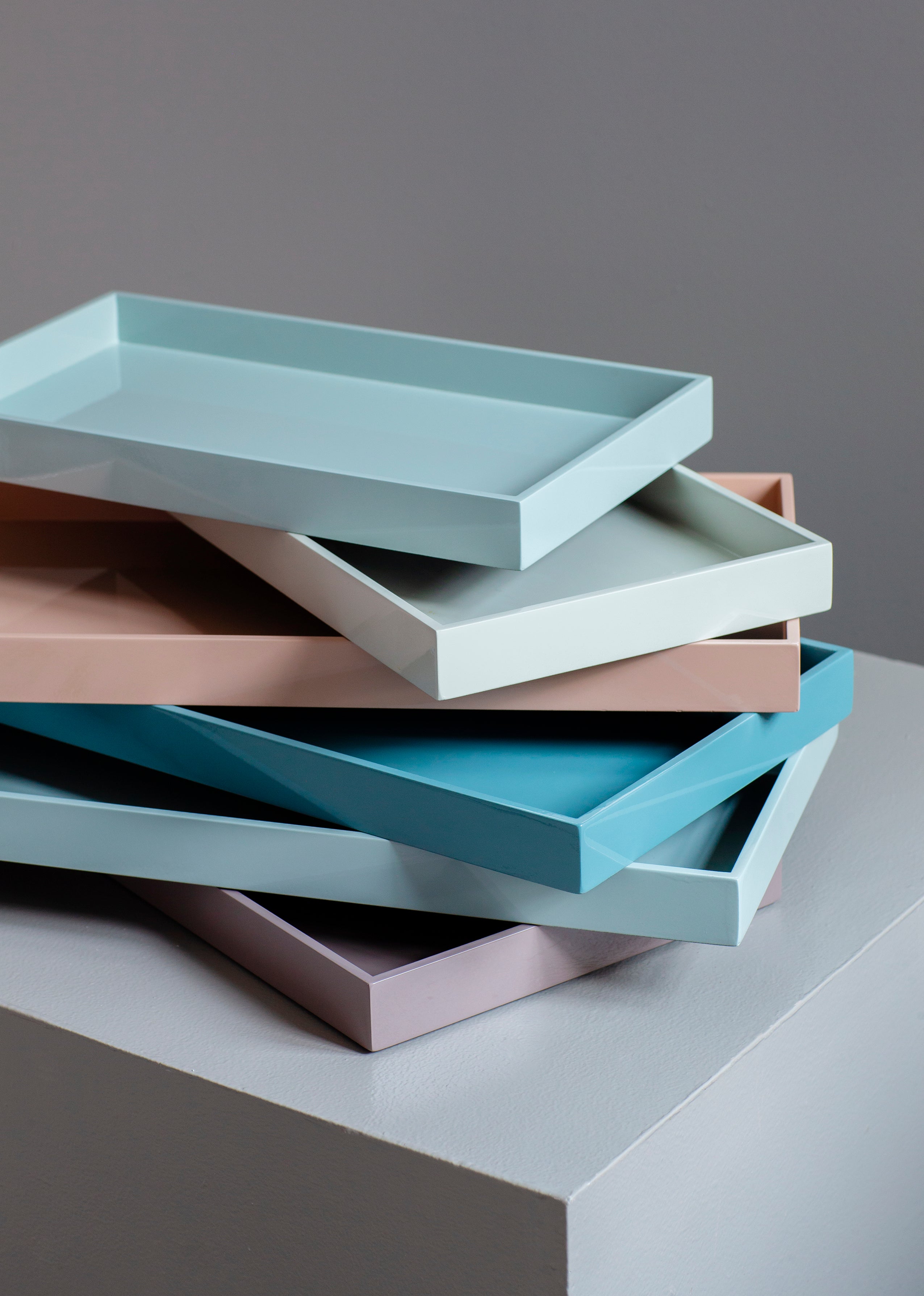 Lacquer Tray BabyBlue 15x8.7 inch