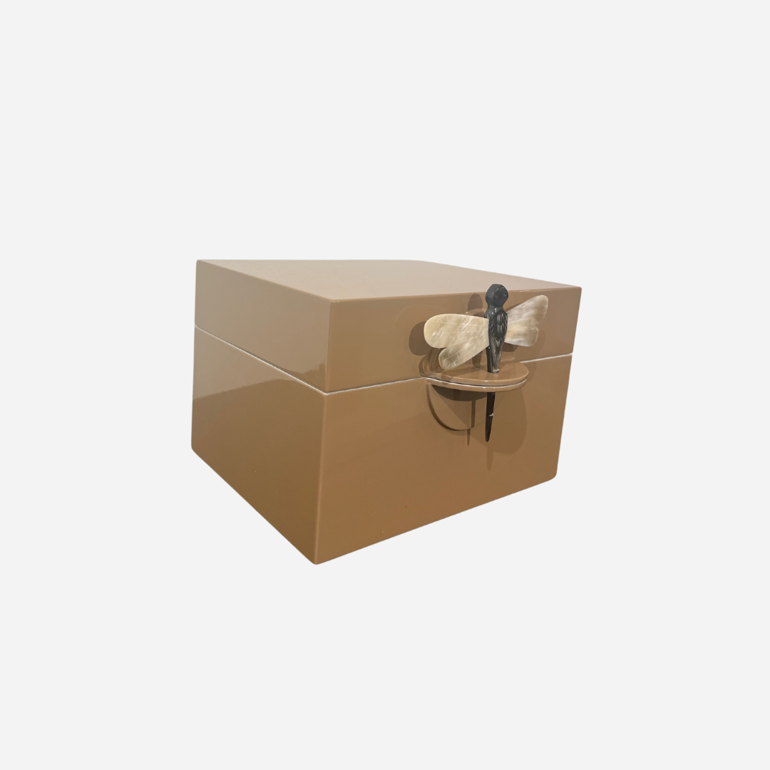 Lacquer Box "Dragonfly" in Amber - Big