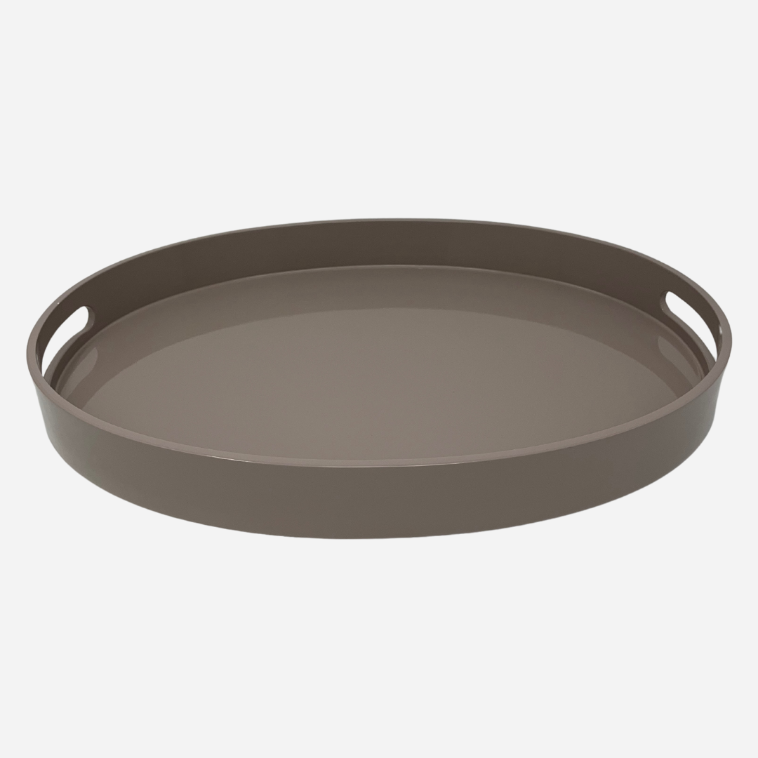 Lacquer Oval Tray Cashmere 17.7x11.8 inch