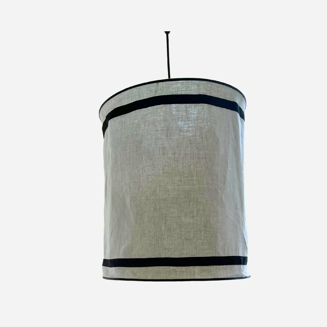 "Provence" Folding Lampshade with Black Ribbon