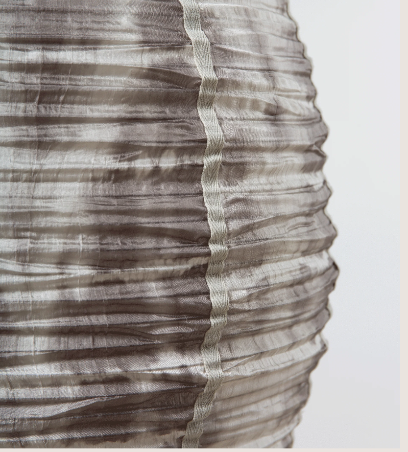 Lampshade "Folding Round Small" Tie-Dye Grey