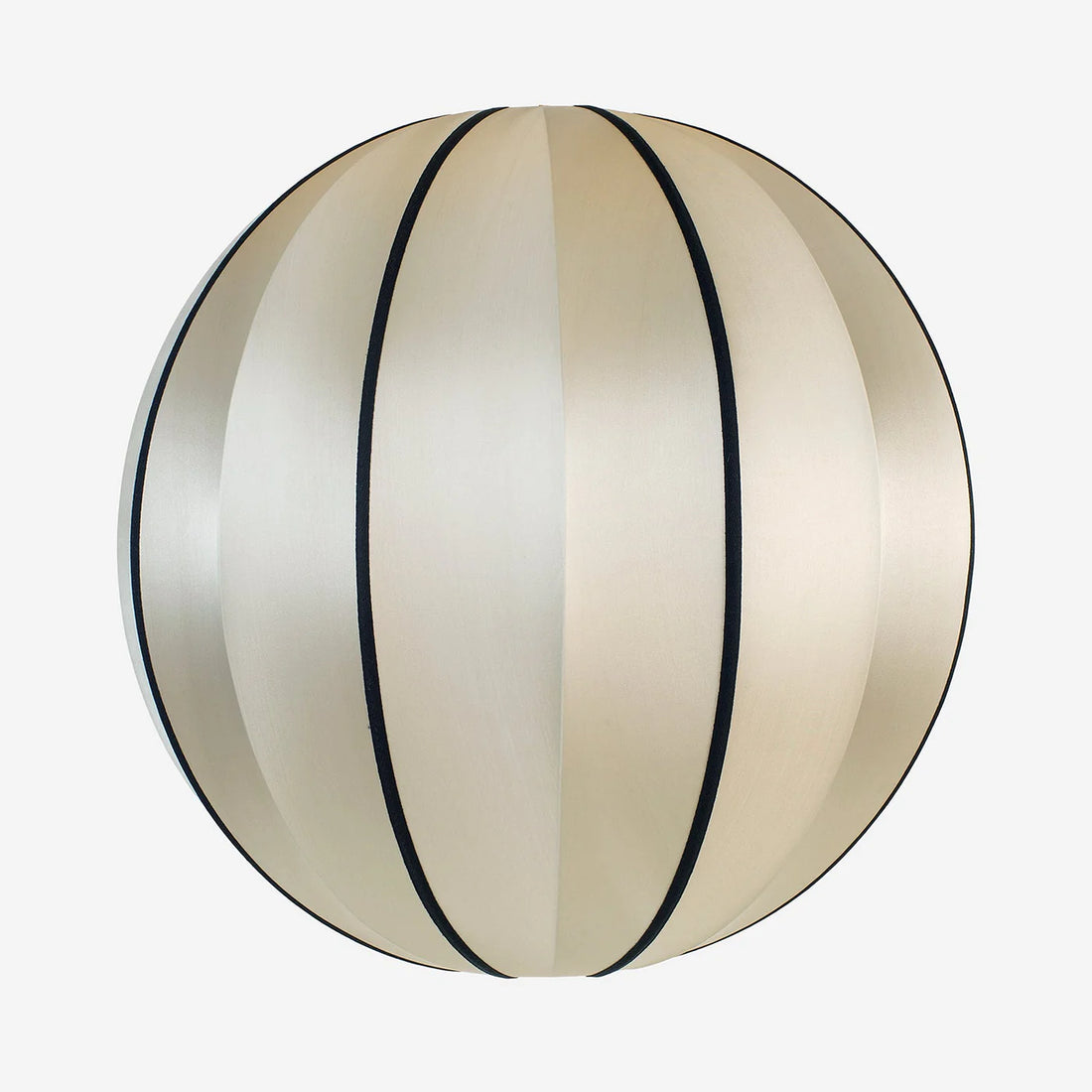 "Round XL" Lampshade in Classic Silk with Black Ribbon