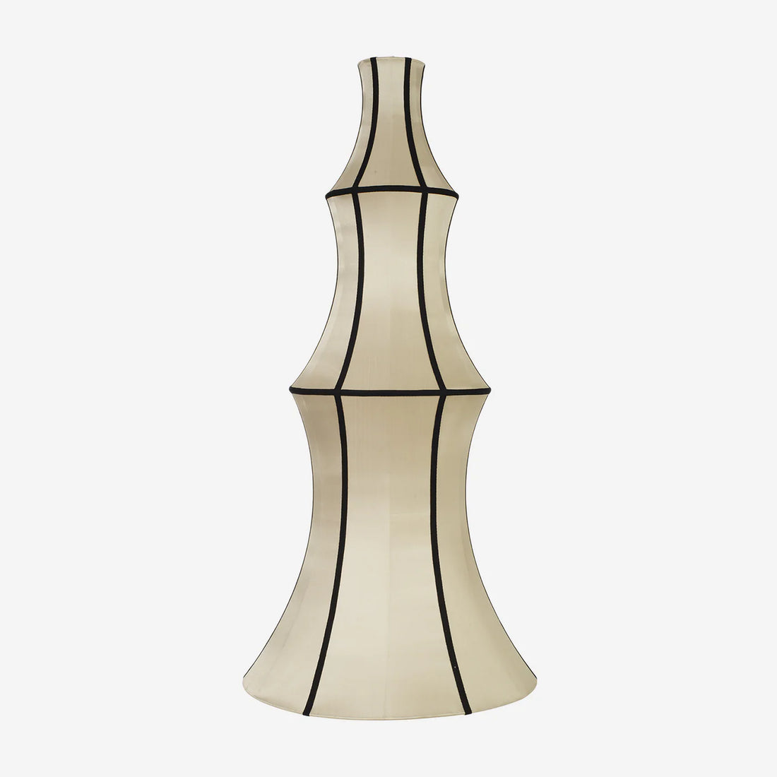 "LONG" Lampshade in Classic Silk with Black Ribbon