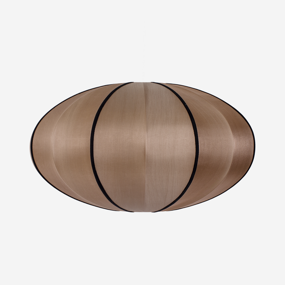 "Pumpkin" Lampshade in RoseBrown Silk with Black Ribbon