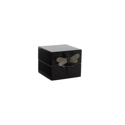Lacquer Box &quot;Dragonfly&quot; in Black-Small