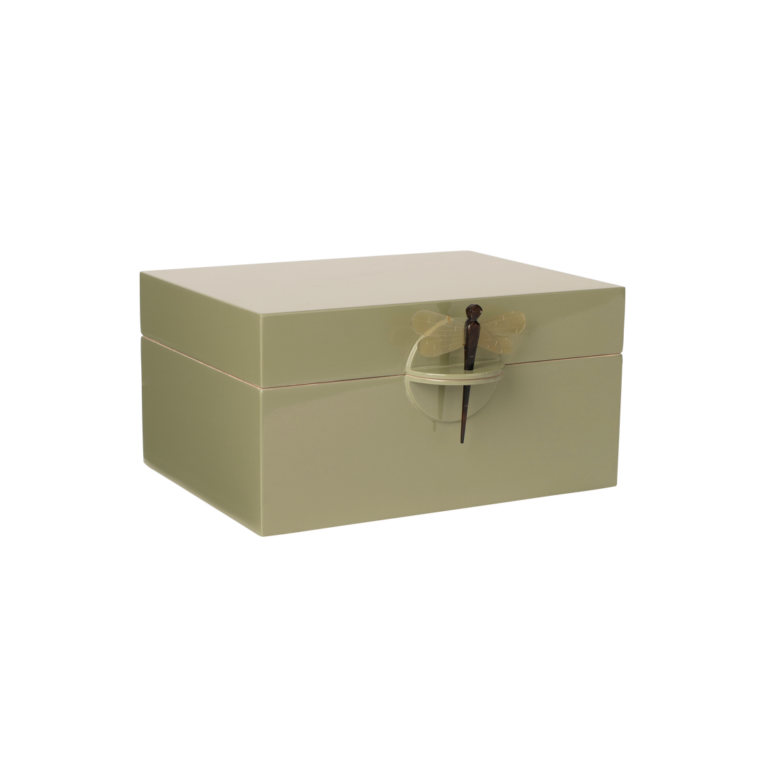 Lacquer Box "Dragonfly" in Olive XL