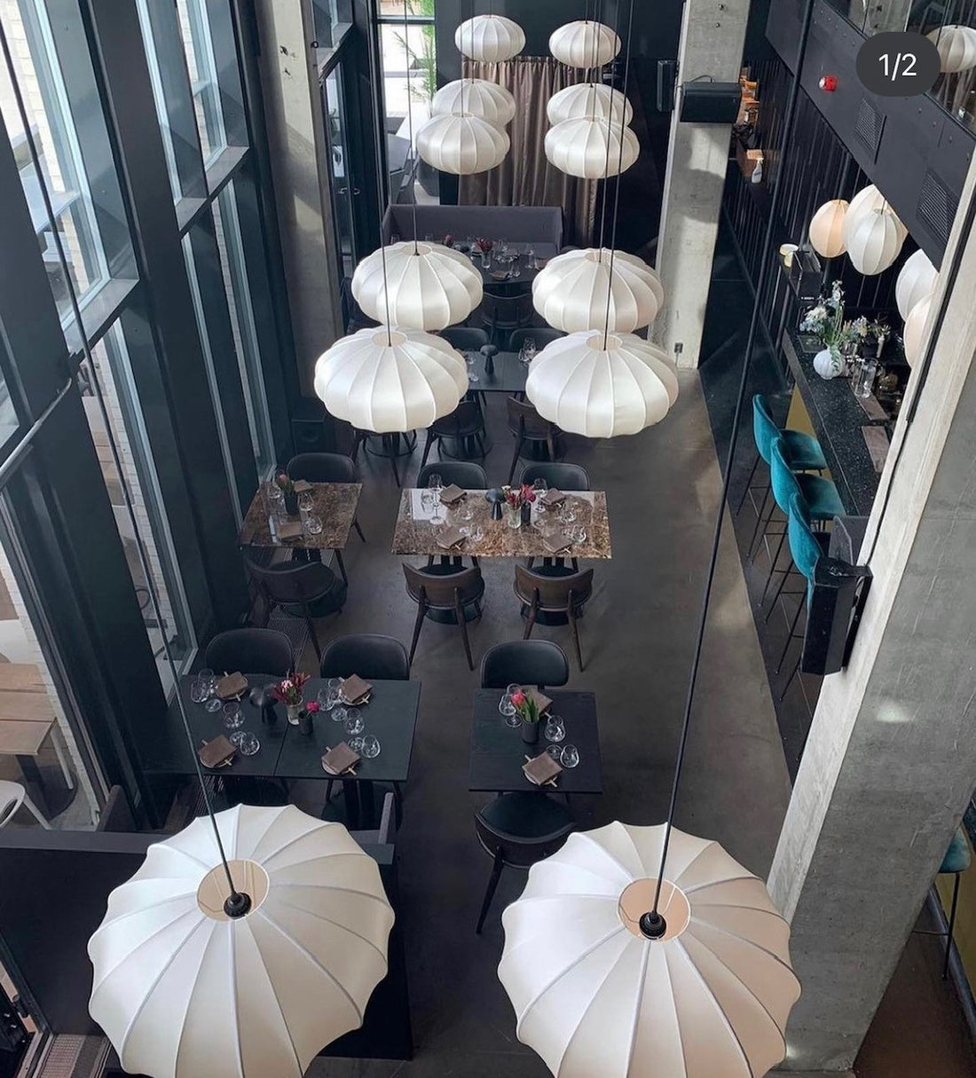 "Pumpkin" Lampshade in Off-White Silk with White Ribbon