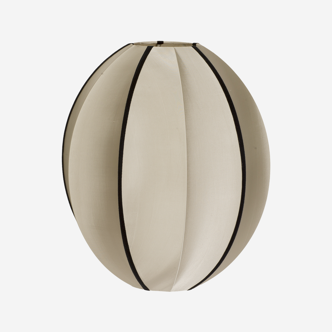 &quot;Oval Large&quot; Lampshade in Classic Silk with Black Ribbon
