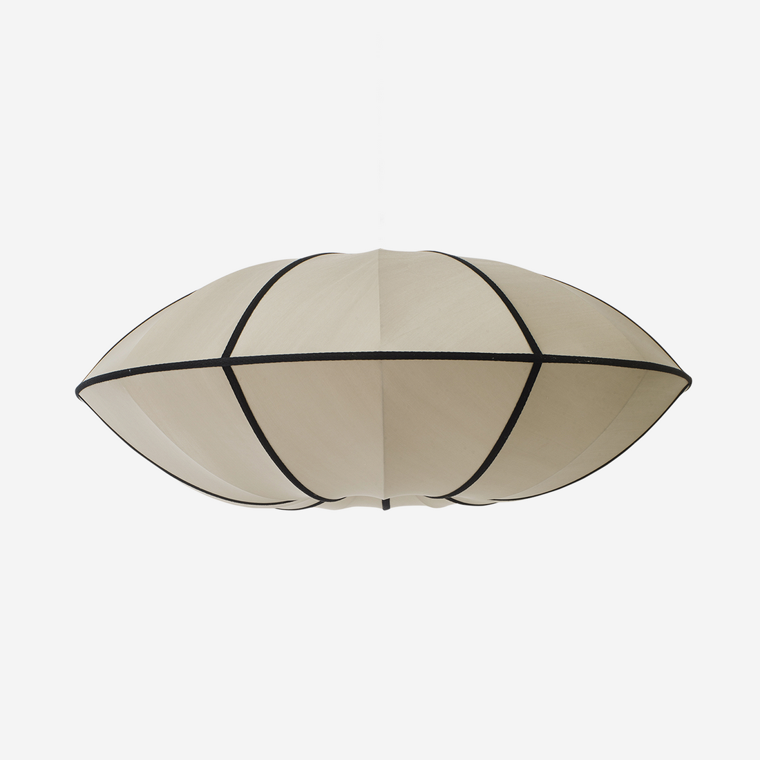 "UFO" Lampshade in Classic Silk with Black Ribbon