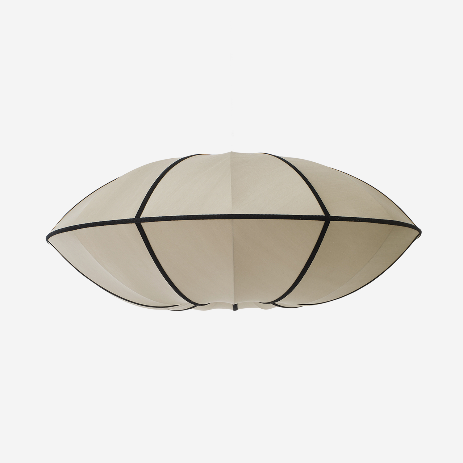 &quot;UFO&quot; Lampshade in Classic Silk with Black Ribbon