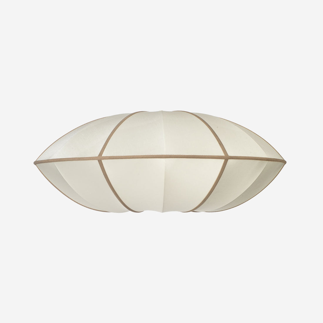 "UFO" Lampshade in Off-White Silk with Amber Ribbon