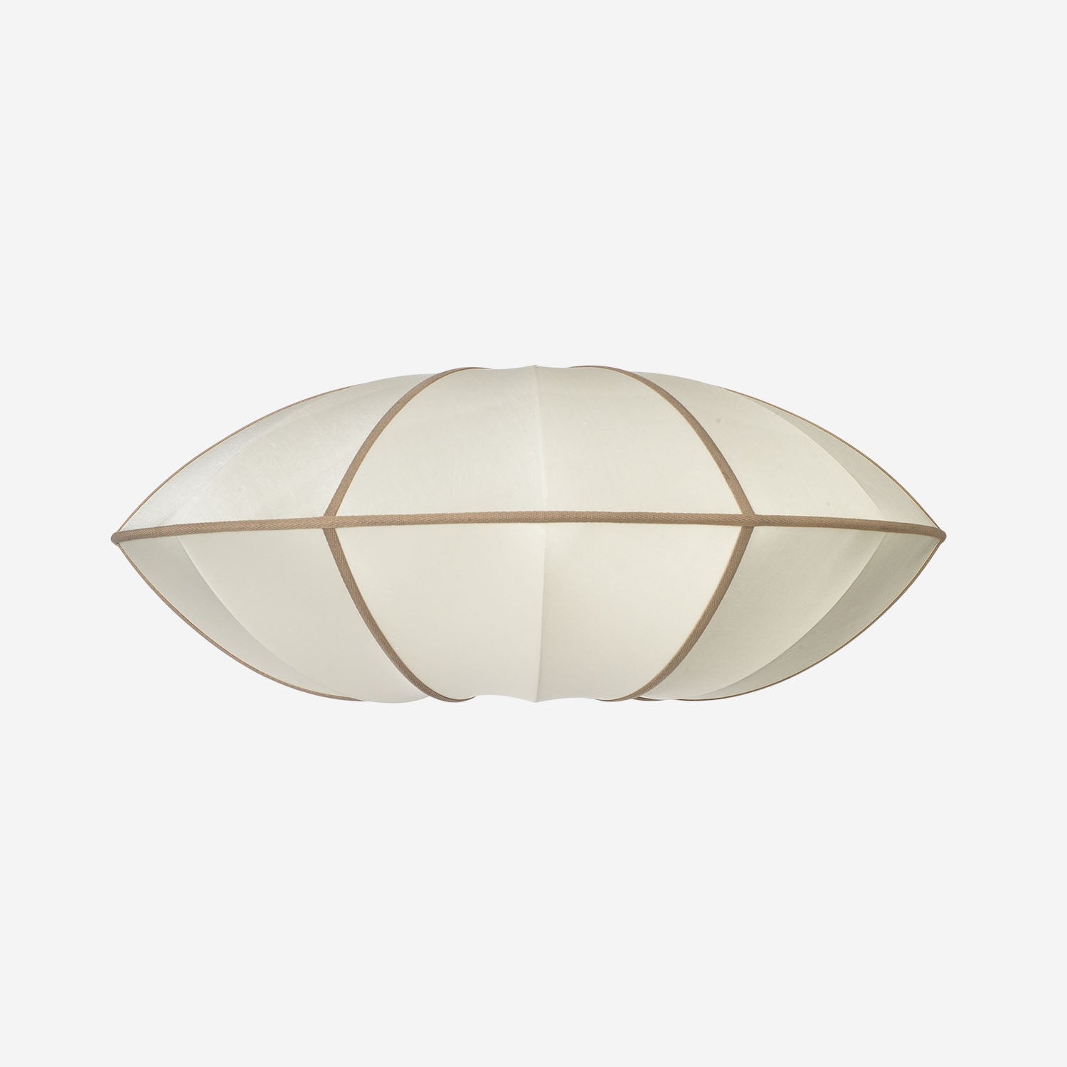 &quot;UFO&quot; Lampshade in Off-White Silk with Amber Ribbon