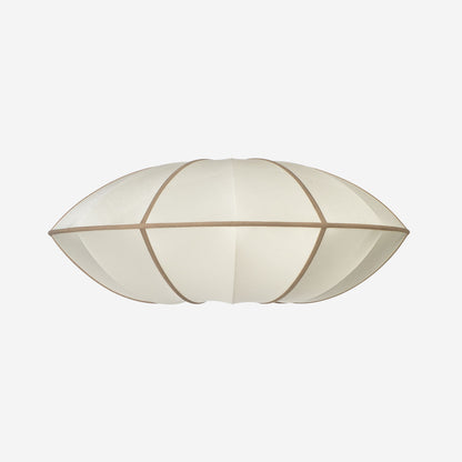 &quot;UFO&quot; Lampshade in Off-White Silk with Amber Ribbon