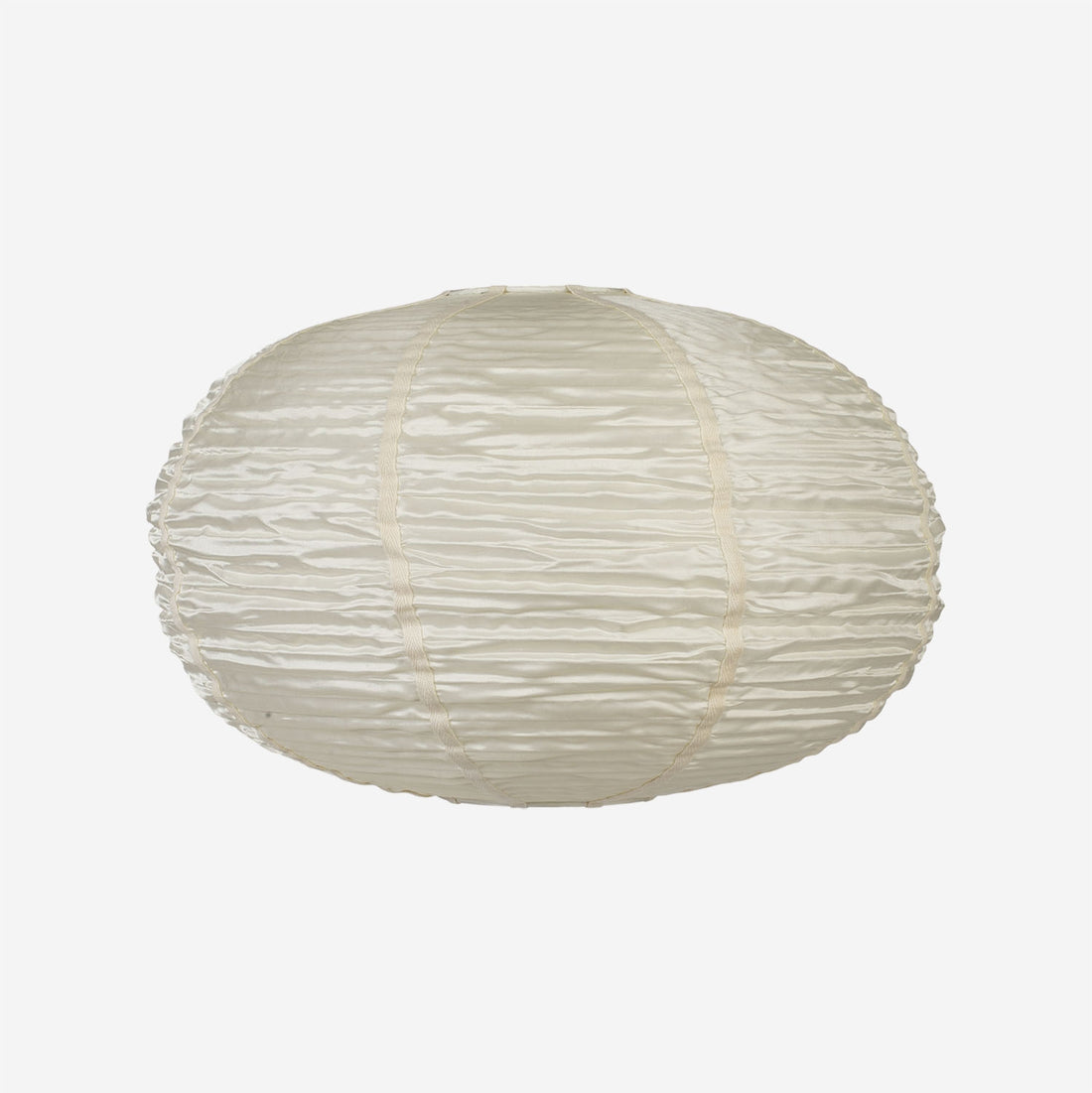 Lampshade "Folding Round Small" Off-White Silk with White Ribbon