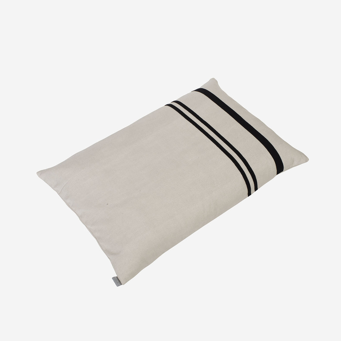 Pillow Cover in RawSilk Sand Color with Wide and Thin Black Ribbon