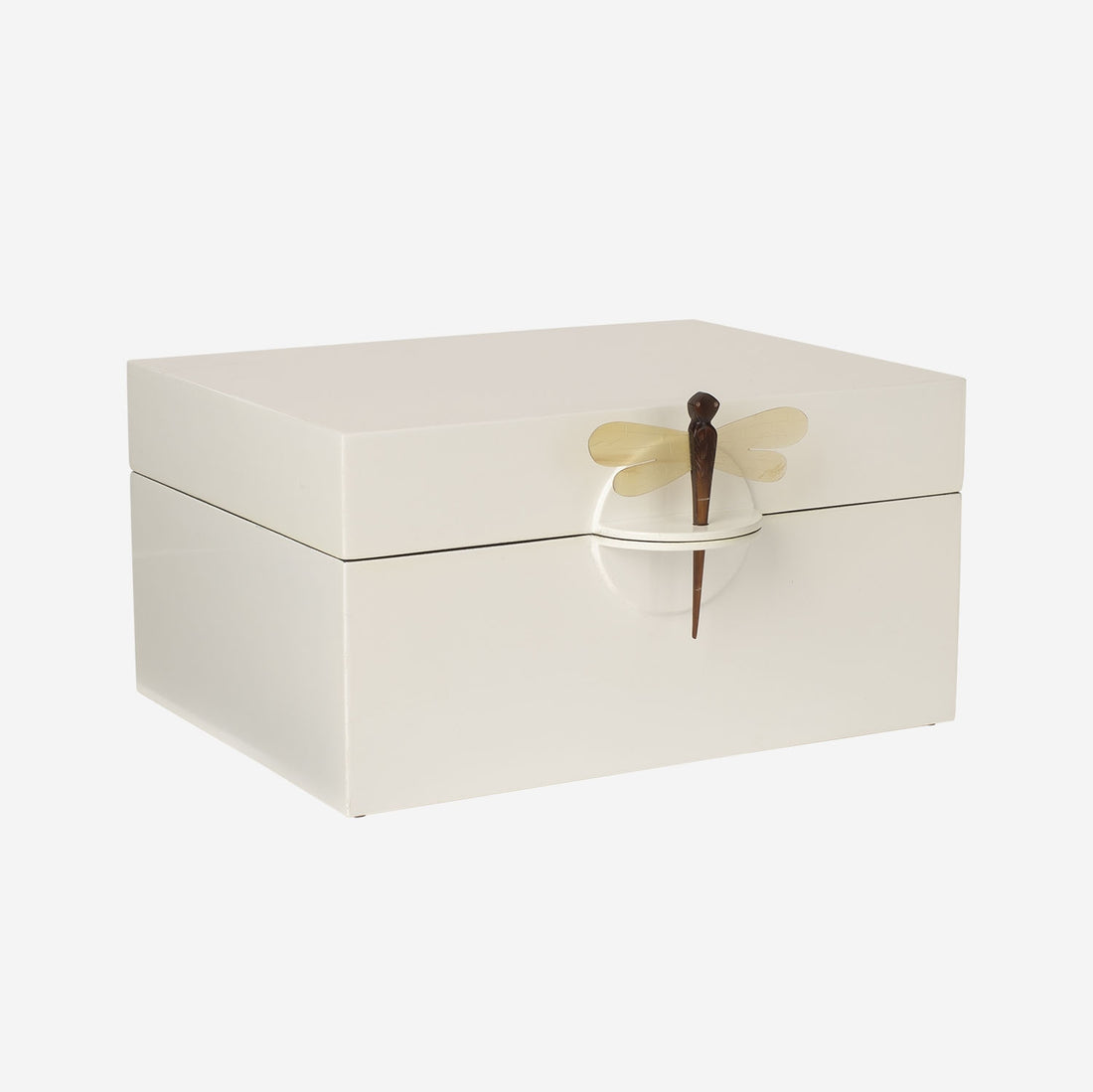 Lacquer Box "Dragonfly" in White XL