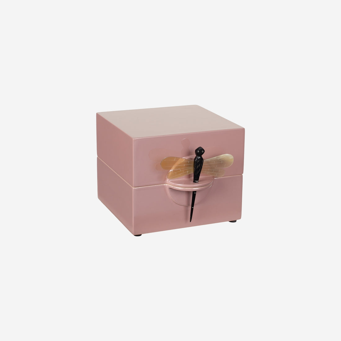 Lacquer Box &quot; Dragonfly&quot; in Old Rose - Small