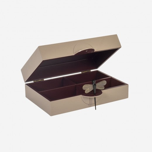 Lacquer Box " DragonFly" in Cashmere Flat/Small