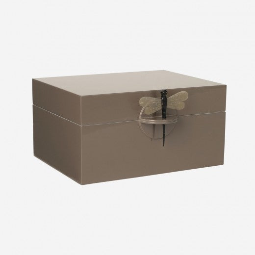 Lacquer Box "Dragonfly" in Mocca - XL