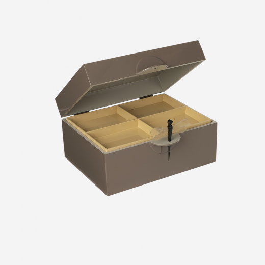 Lacquer Box "Dragonfly" in Mocca - XL