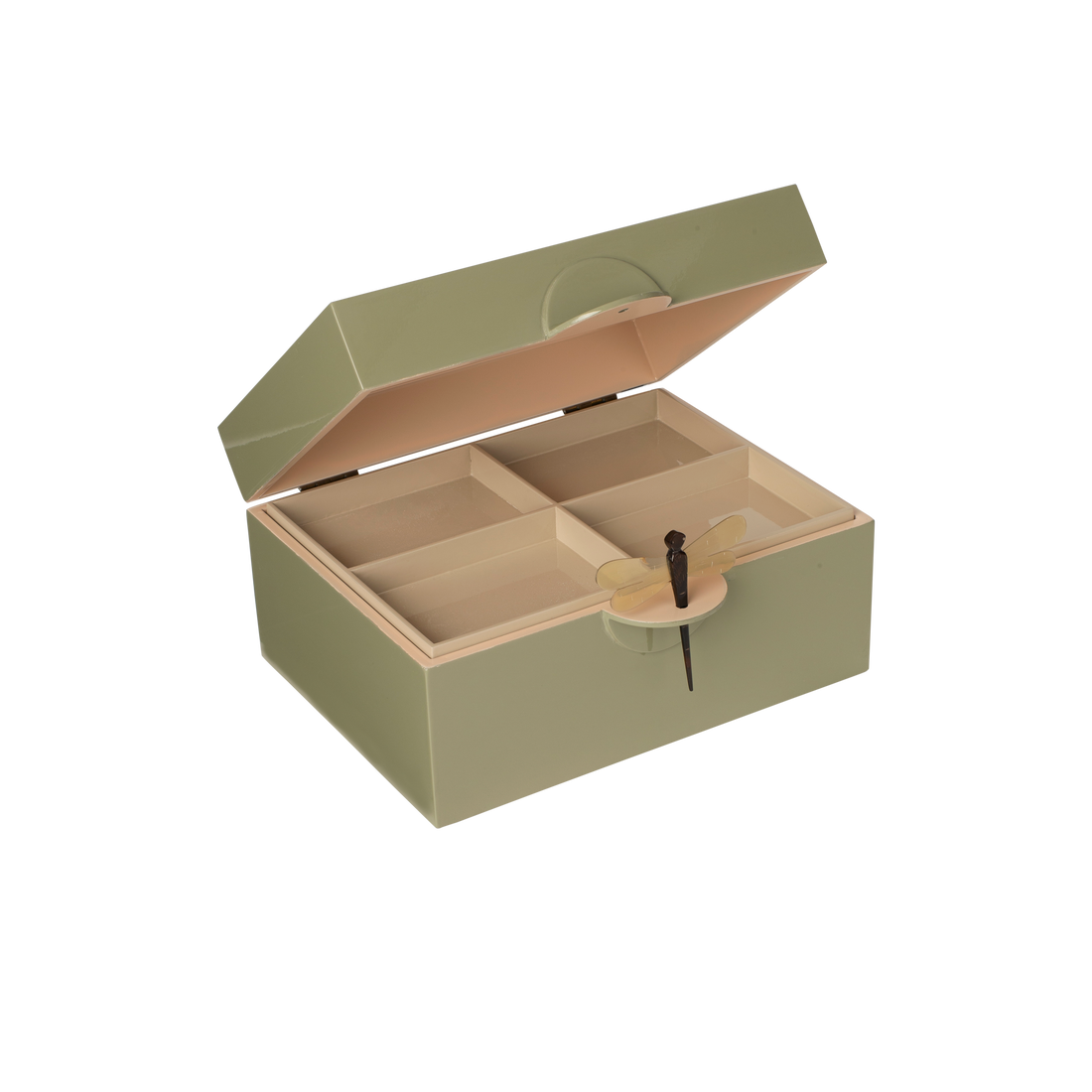 Lacquer Box "Dragonfly" in Olive XL